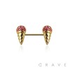 ICE CREAM END 316L SURGICAL STEEL NIPPLE BAR